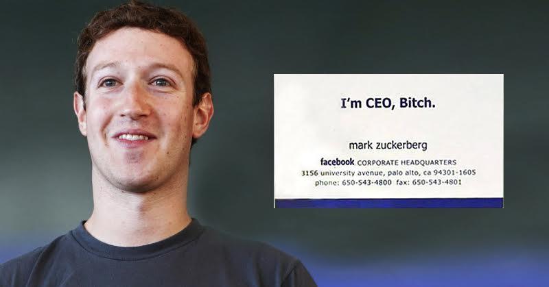 Mark Zuckerberg’s first visiting card