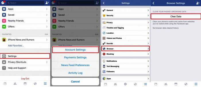 ios facebook settings