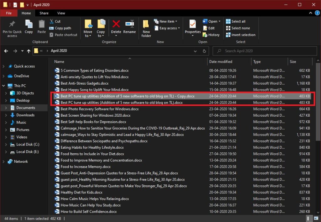 Delete Duplicate File Using Windows Explorer