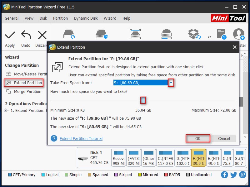 Extend Partition