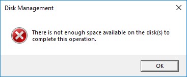 Not Enough Disk Space