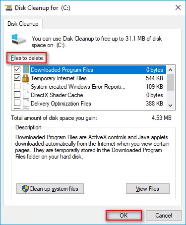 Run Disk Cleanup