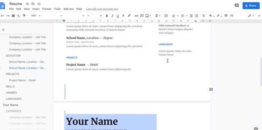 Delete a page in Google Docs