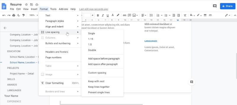 remove a page in google docs