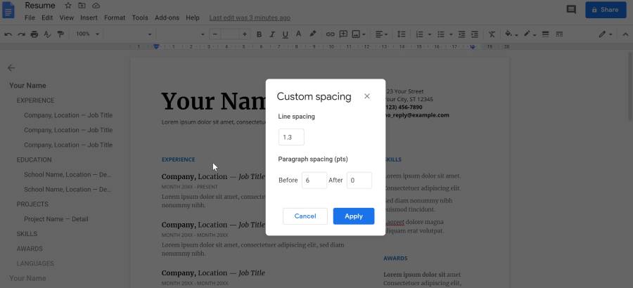 remove page in google docs