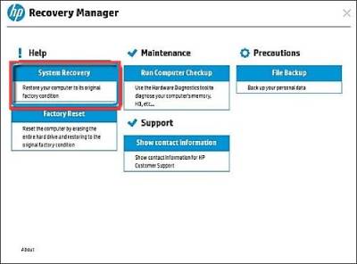 Use HP Recovery Manager