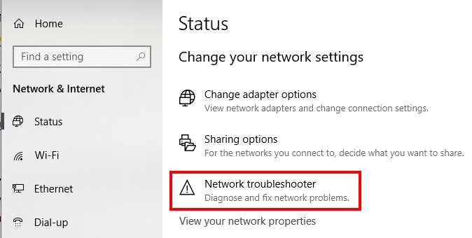 Troubleshoot the Network Adapter