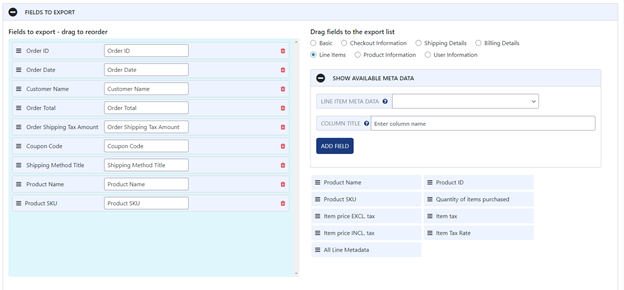 Order Export Filters